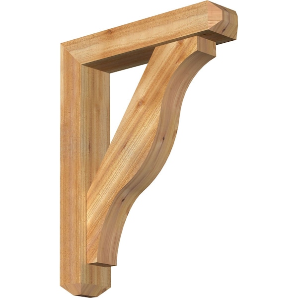 Ekena Millwork Funston Craftsman Rough Sawn Bracket w/ Offset Brace, Western Red Cedar, 6"W x 28"D x 36"H BKT0604X28X36FST04RWR - main